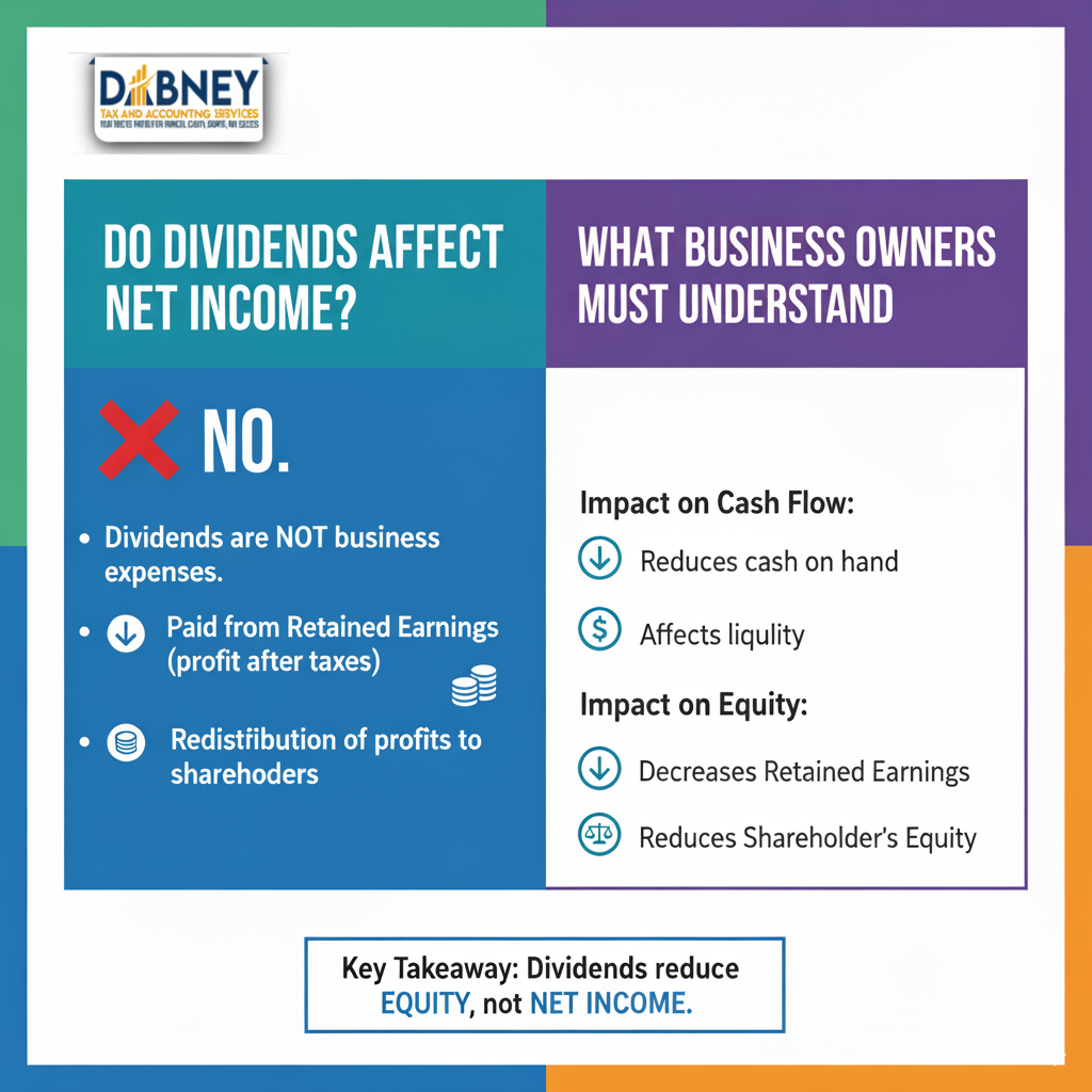 Infographic on dividends for business owners from Dabney Tax & Accounting Services. 