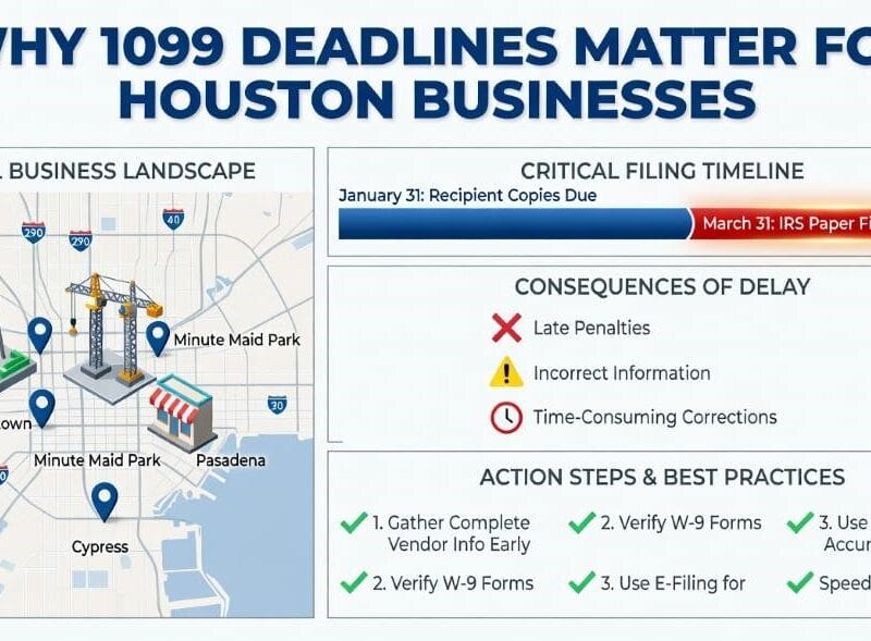 This image explains “When are 1099s due?” by discussing the deadline and consequences of delay.